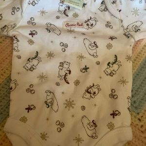 Disney  classic pooh newborn Christmas bodysuit